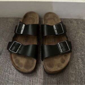 Birkenstock Black Leather Sandals